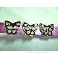 Butterfly Slide Charms, Rhinestone Animal Slide Leather Charms